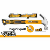 Truliving_Hammers & Accessories-Hand Tools & Hardware-Tools & Hardware-INGCO Claw hammer HCHS8008| Drop-forged hammerhead| 8oz/220g